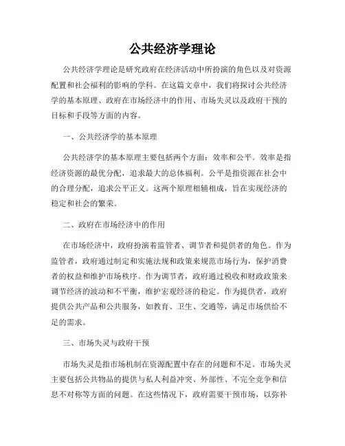 公共经济学理论