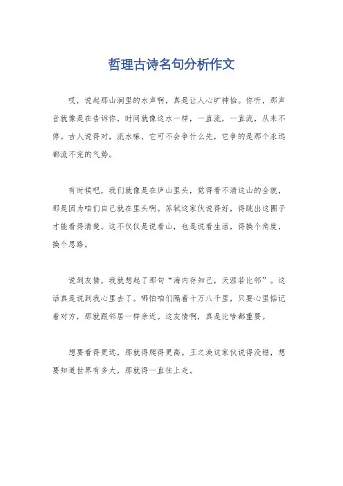 哲理古诗名句分析作文