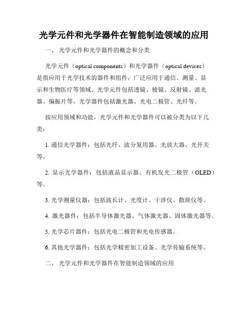 光学元件和光学器件在智能制造领域的应用