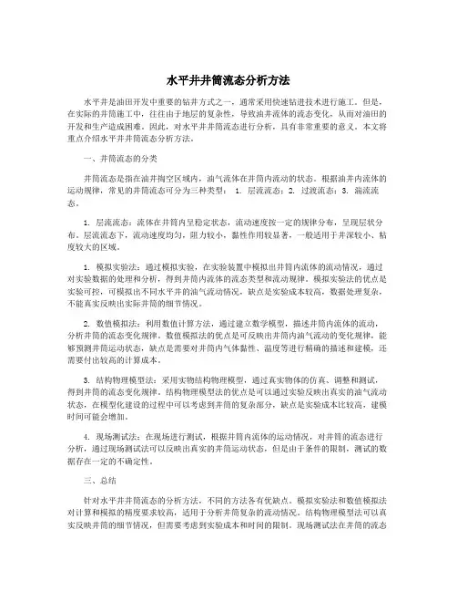 水平井井筒流态分析方法