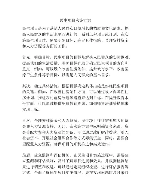 民生项目实施方案