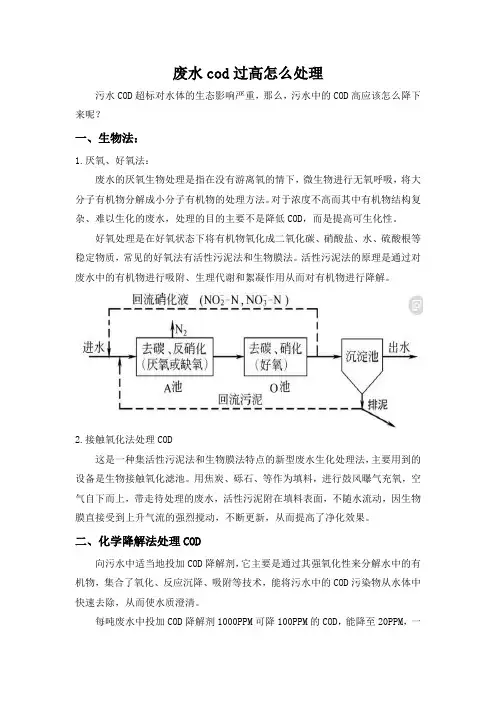废水cod过高怎么处理