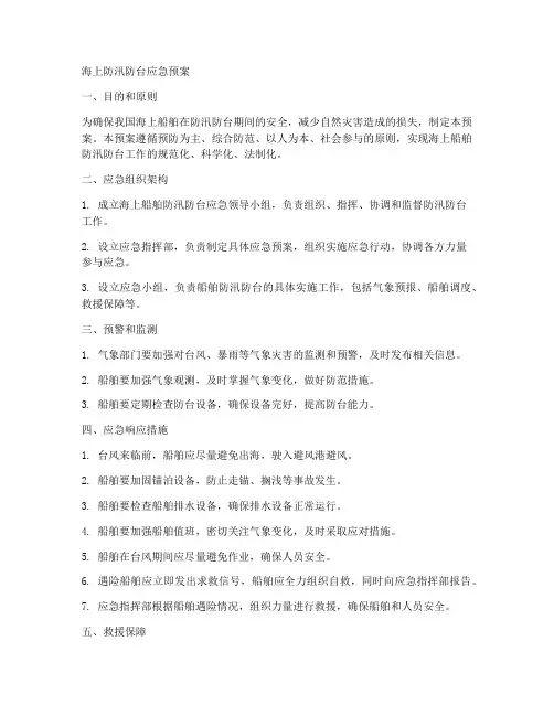 海上防汛防台应急预案