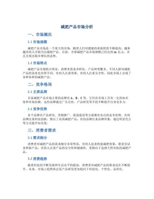 减肥产品市场分析