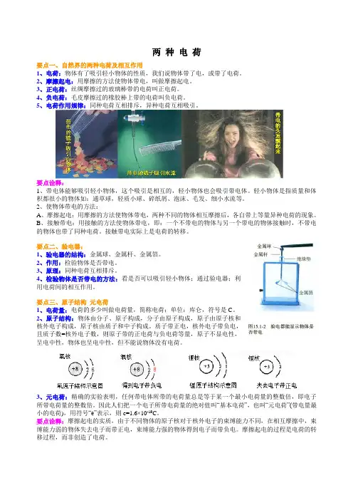 九年级上册物理 两种电荷  -含答案解析