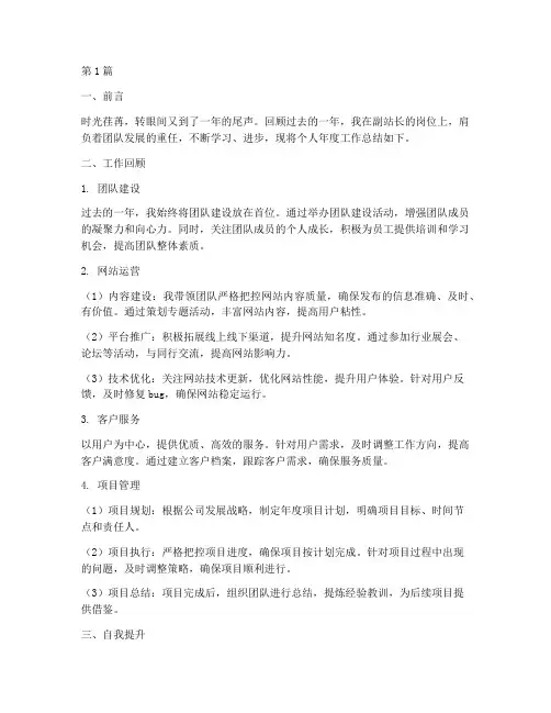 副站长个人年度总结(3篇)