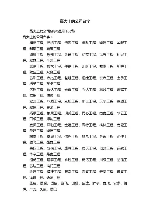 高大上的公司名字