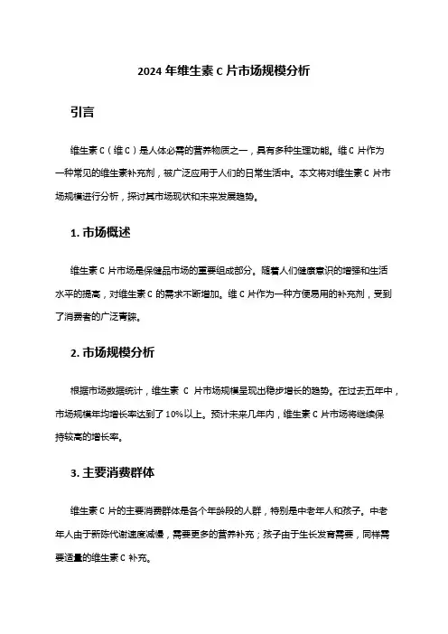 2024年维生素C片市场规模分析