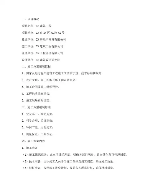 专项施工方案范本
