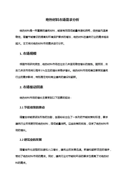 2024年绝热材料市场需求分析