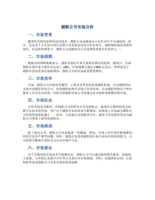 摄影公司市场分析