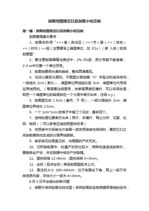 剖面绘图规范以及剖面小结范例