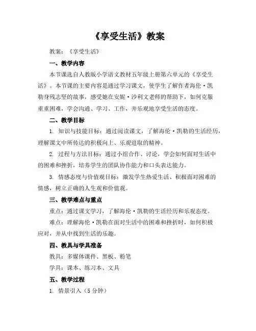《享受生活》教案