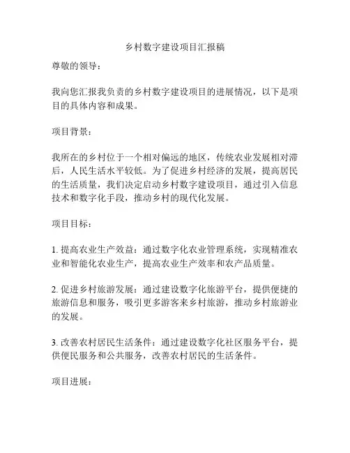 乡村数字建设项目汇报稿