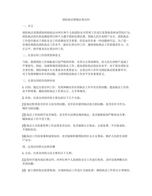 消防执法领域自查自纠