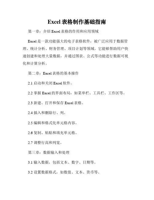 Excel表格制作基础指南
