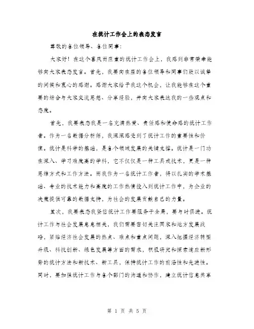 在统计工作会上的表态发言（2篇）