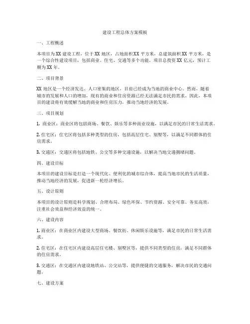 建设工程总体方案模板