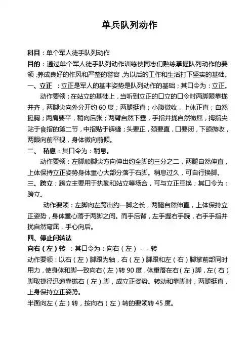 单兵队列动作