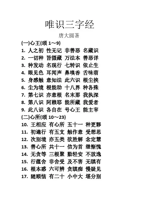 唯识三字经