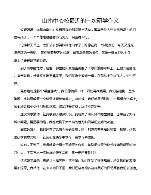 山南中心校最近的一次研学作文