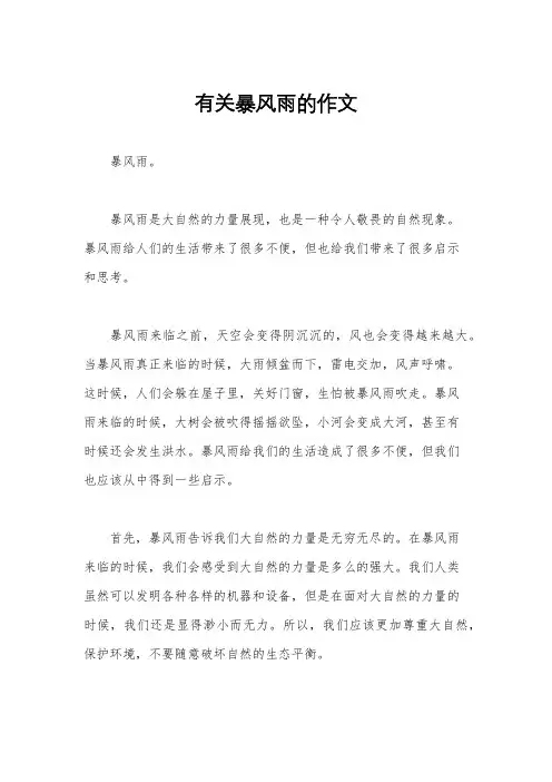 有关暴风雨的作文