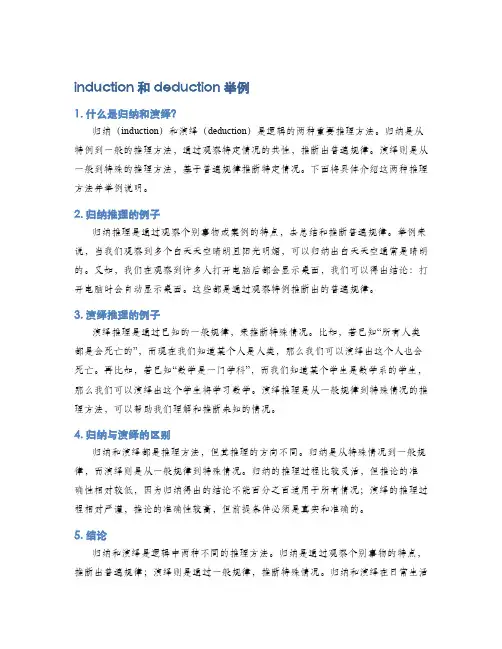 induction和deduction举例