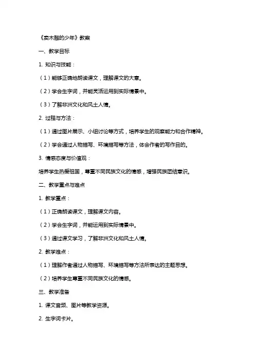 《卖木雕的少年》教案