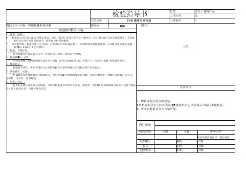 CCD 摄像头类检验指导书