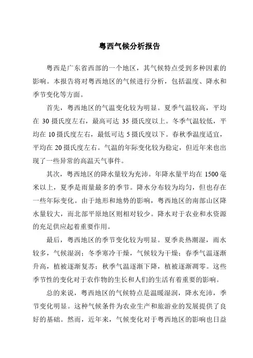 粤西气候分析报告
