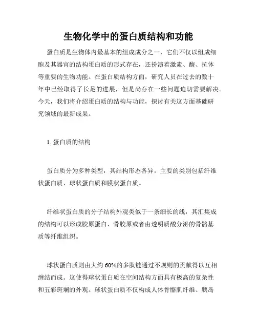 生物化学中的蛋白质结构和功能