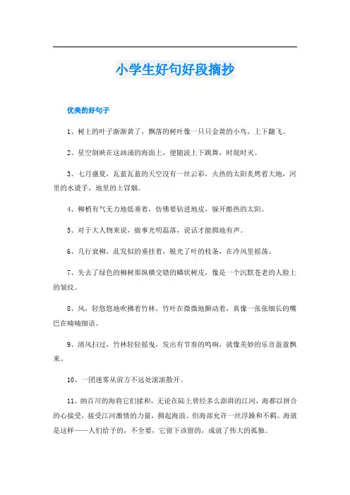 小学生好句好段摘抄
