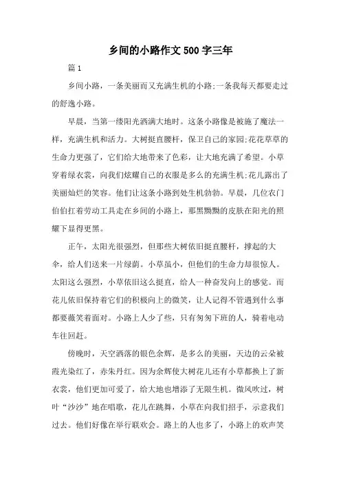乡间的小路作文500字三年
