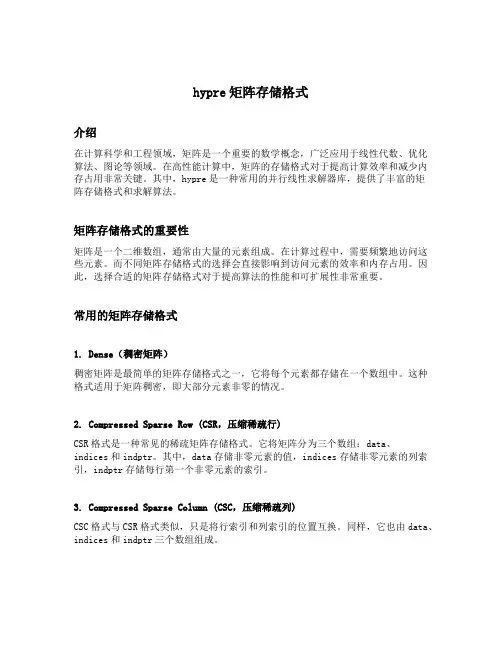 hypre 矩阵存储格式