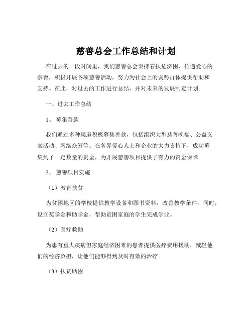 慈善总会工作总结和计划