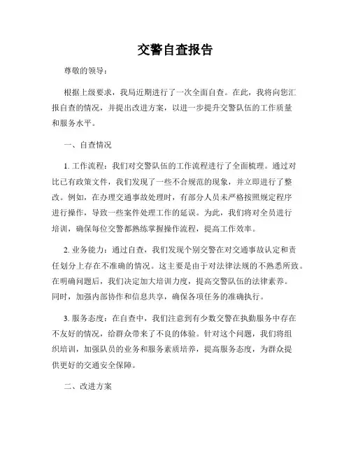 交警自查报告
