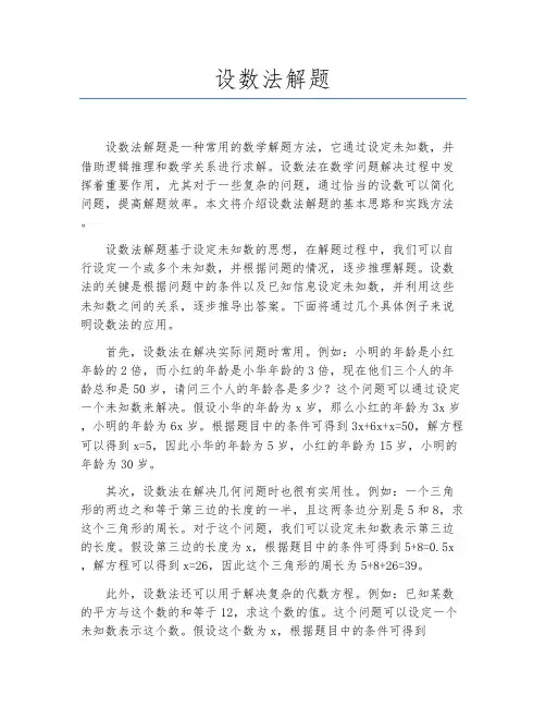设数法解题