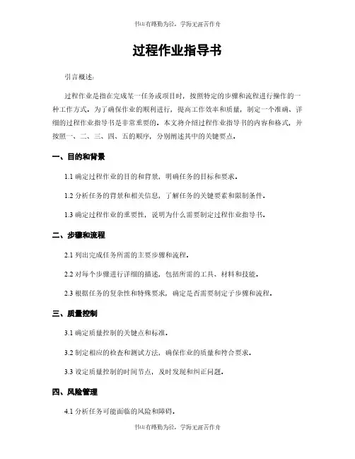 过程作业指导书