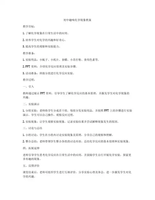 初中趣味化学现象教案