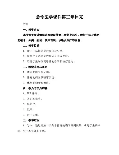 急诊医学课件第三章休克
