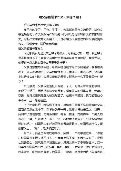 给父亲的情书作文（集锦2篇）