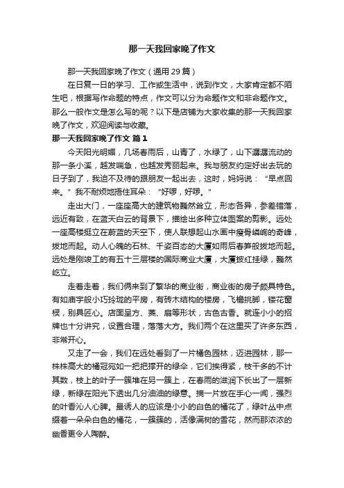那一天我回家晚了作文