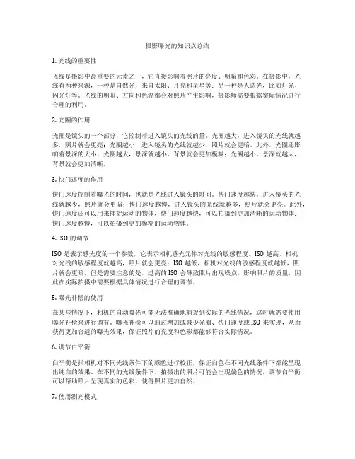 摄影曝光的知识点总结