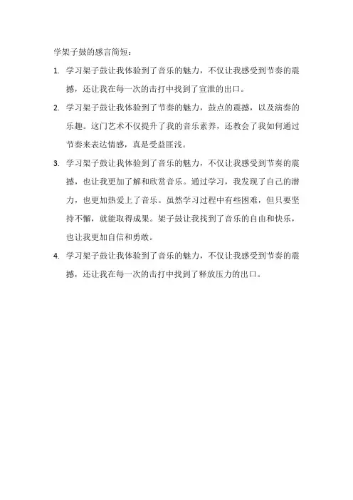 学架子鼓的感言简短