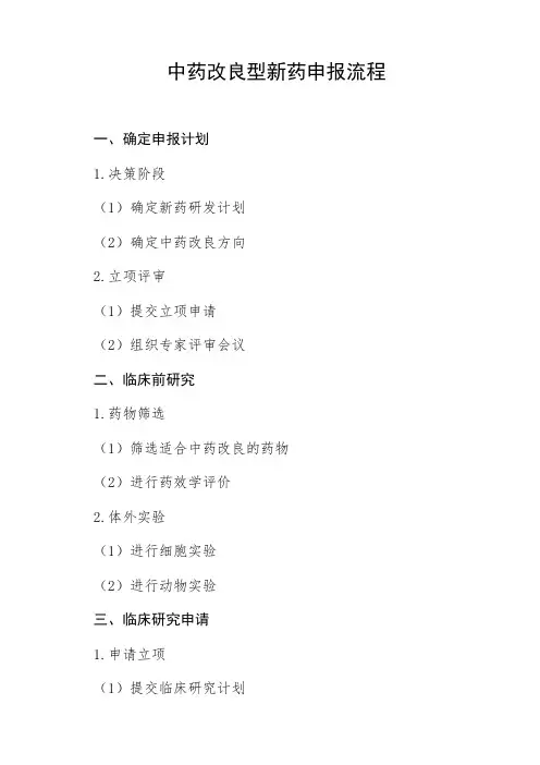 中药改良型新药申报流程