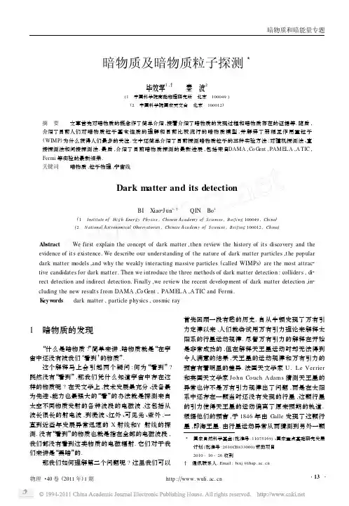 暗物质及暗物质粒子探测（ＰＤＦ）