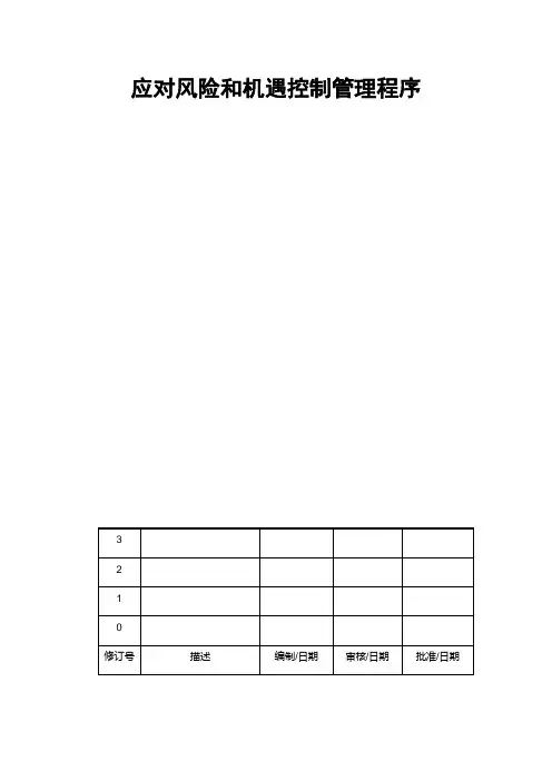 ISO45001-2018(11)应对风险和机遇控制管理程序