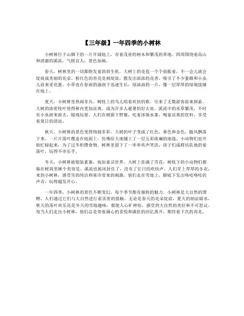 【三年级】一年四季的小树林