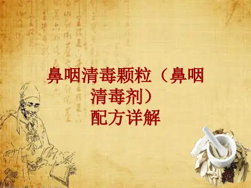 中成药配方详解：鼻咽清毒颗粒(鼻咽清毒剂)