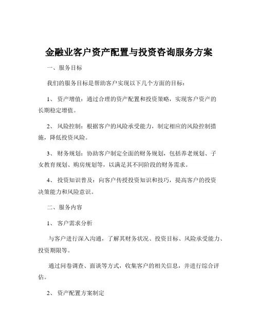 金融业客户资产配置与投资咨询服务方案